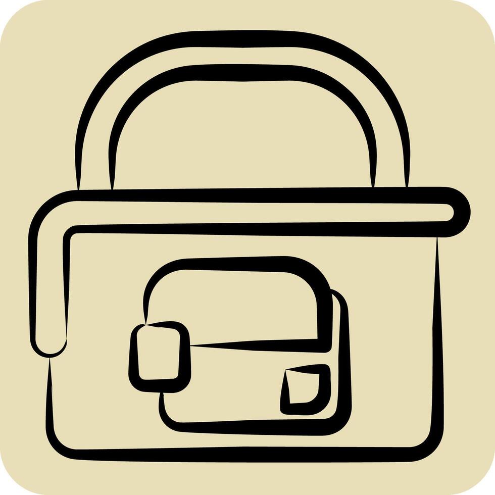 Icon Luggage. related to Hotel Service symbol. hand drawn style. simple design illustration vector