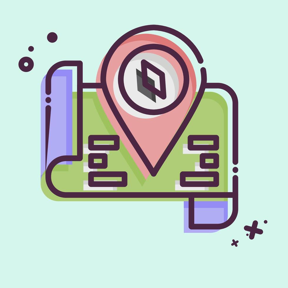 Icon Tourist Map. related to Hotel Service symbol. MBE style. simple design illustration vector