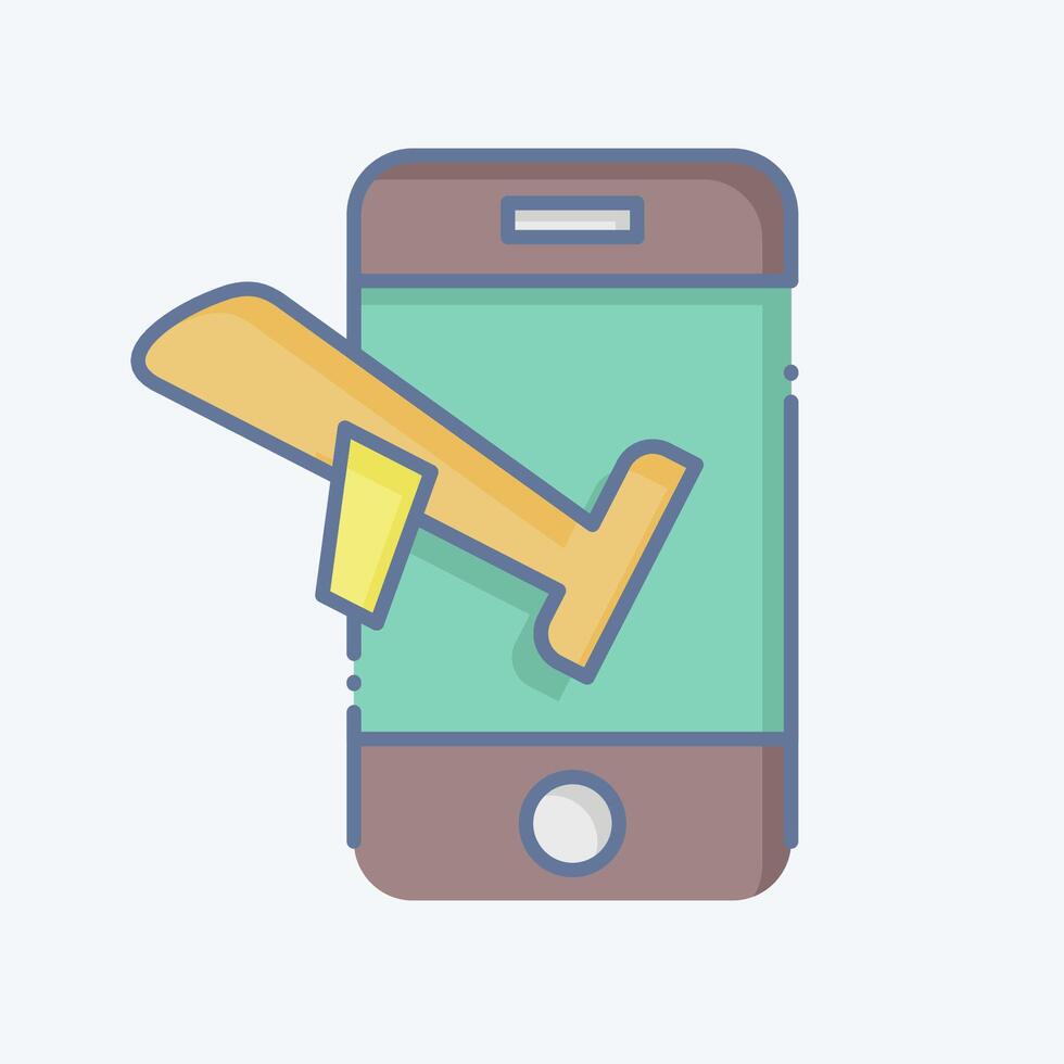 Icon Mobile Check In. related to Hotel Service symbol. doodle style. simple design illustration vector