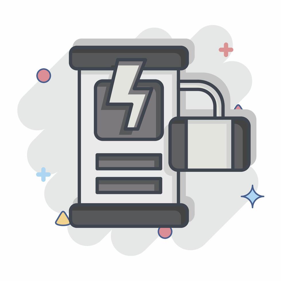 Icon Mobile Charging Station. related to Hotel Service symbol. comic style. simple design illustration vector