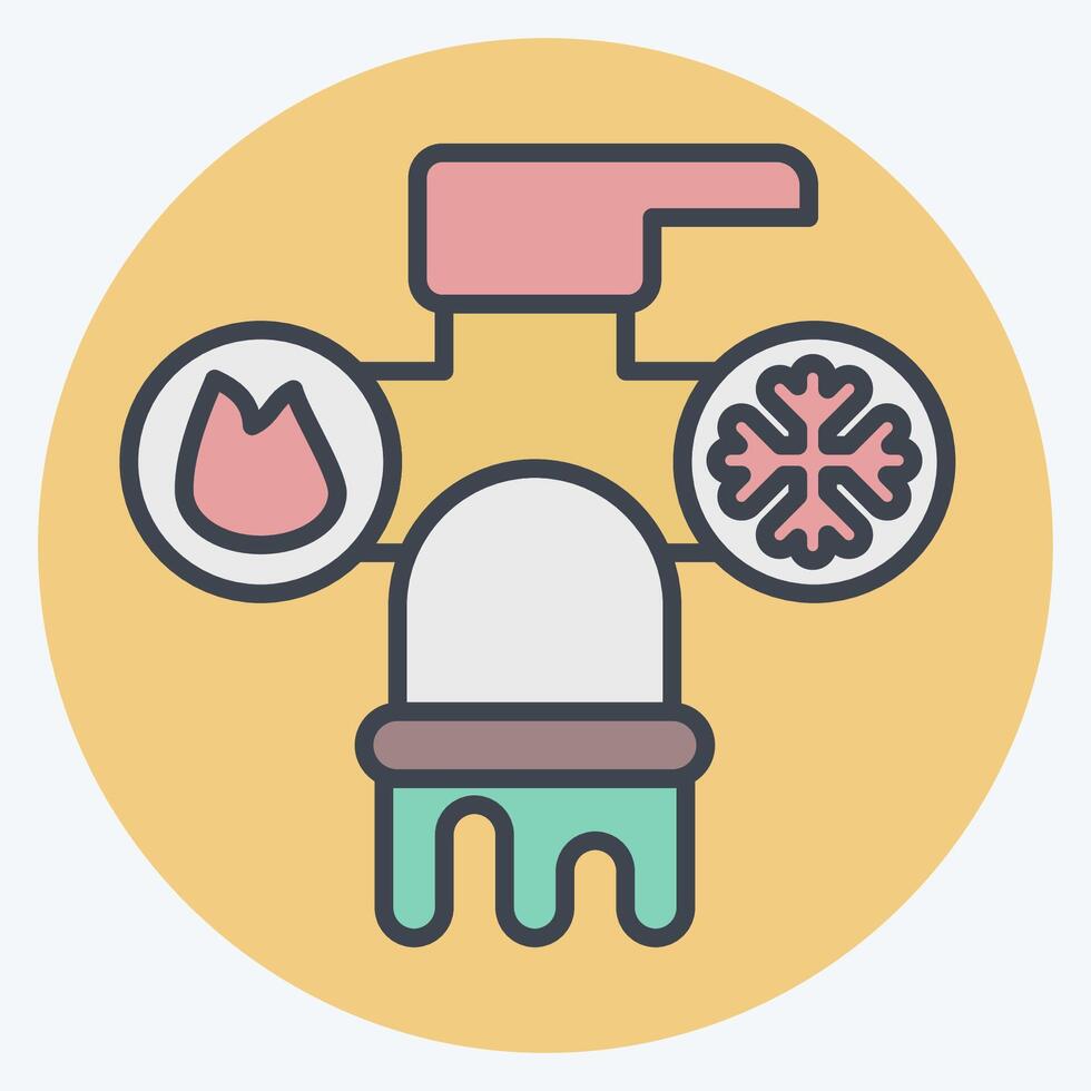 Icon Hot and Cold Water. related to Hotel Service symbol. color mate style. simple design illustration vector