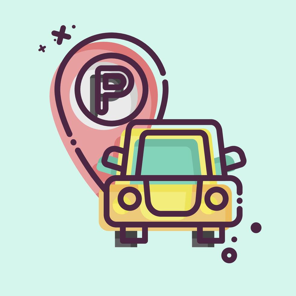 Icon Free Parking. related to Hotel Service symbol. MBE style. simple design illustration vector