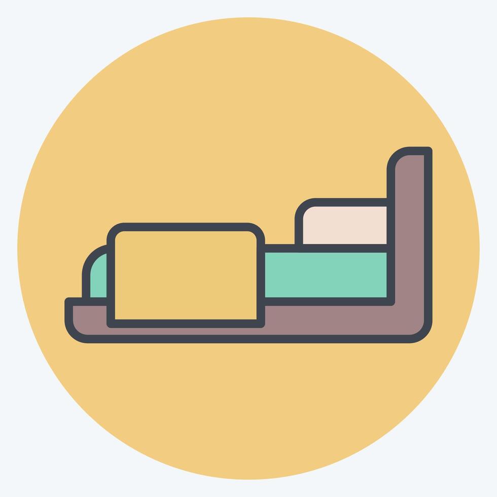 Icon Bedroom. related to Hotel Service symbol. color mate style. simple design illustration vector