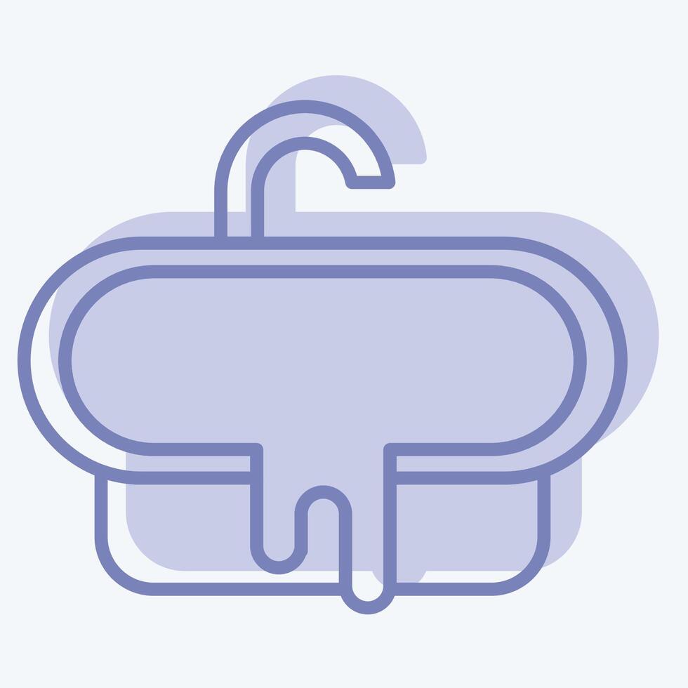Icon Bathub. related to Hotel Service symbol. two tone style. simple design illustration vector