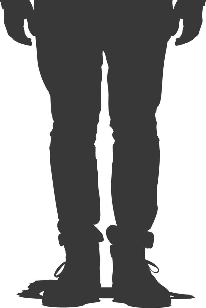 Silhouette man flat shoes only black color only full vector