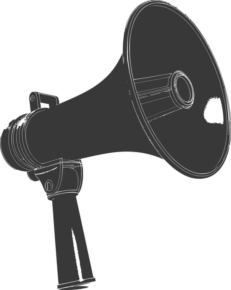 Silhouette Megaphone announcement black color only vector