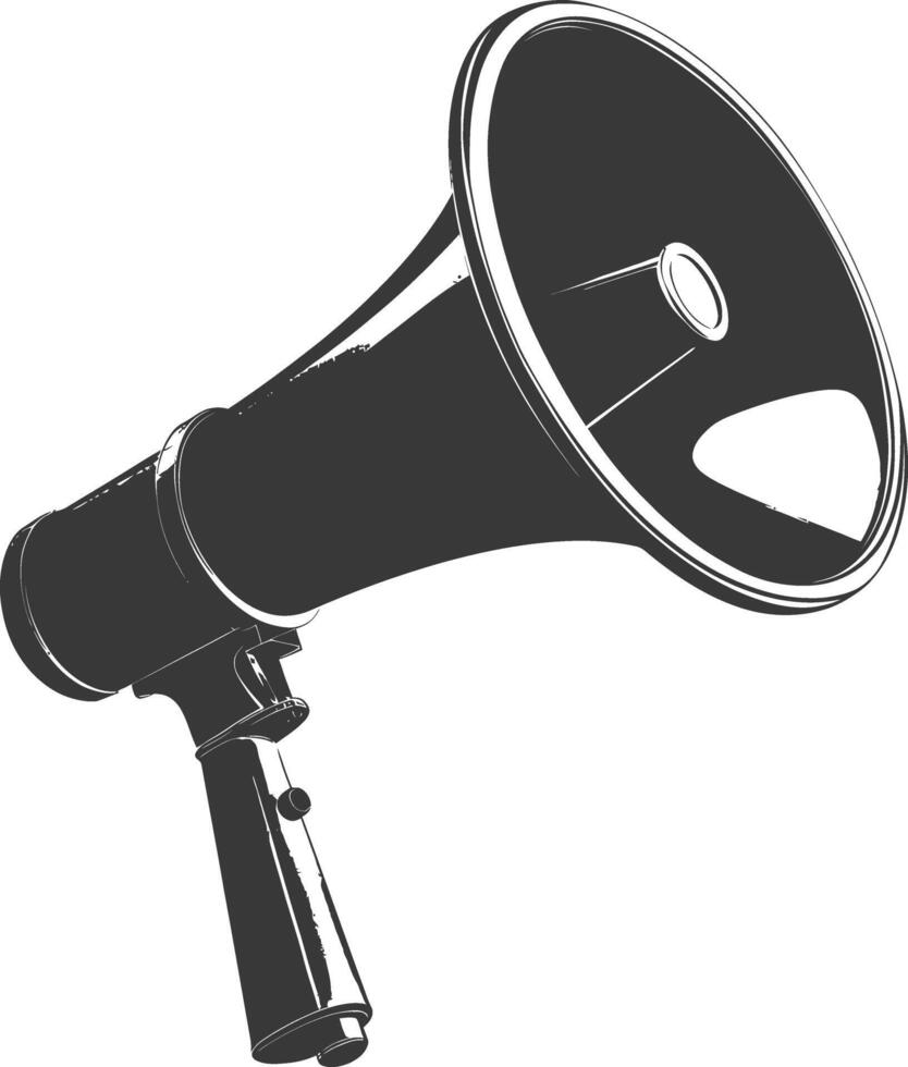 Silhouette Megaphone announcement black color only vector