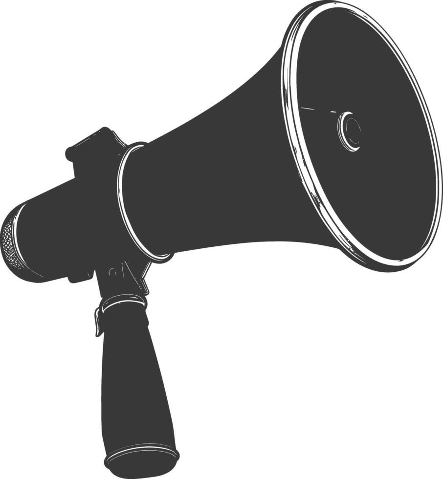 Silhouette Megaphone announcement black color only vector