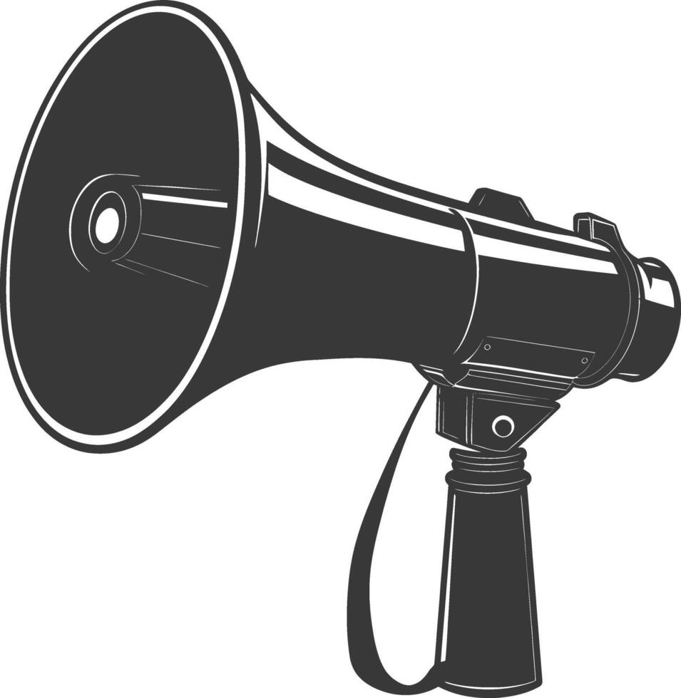 Silhouette Megaphone announcement black color only vector