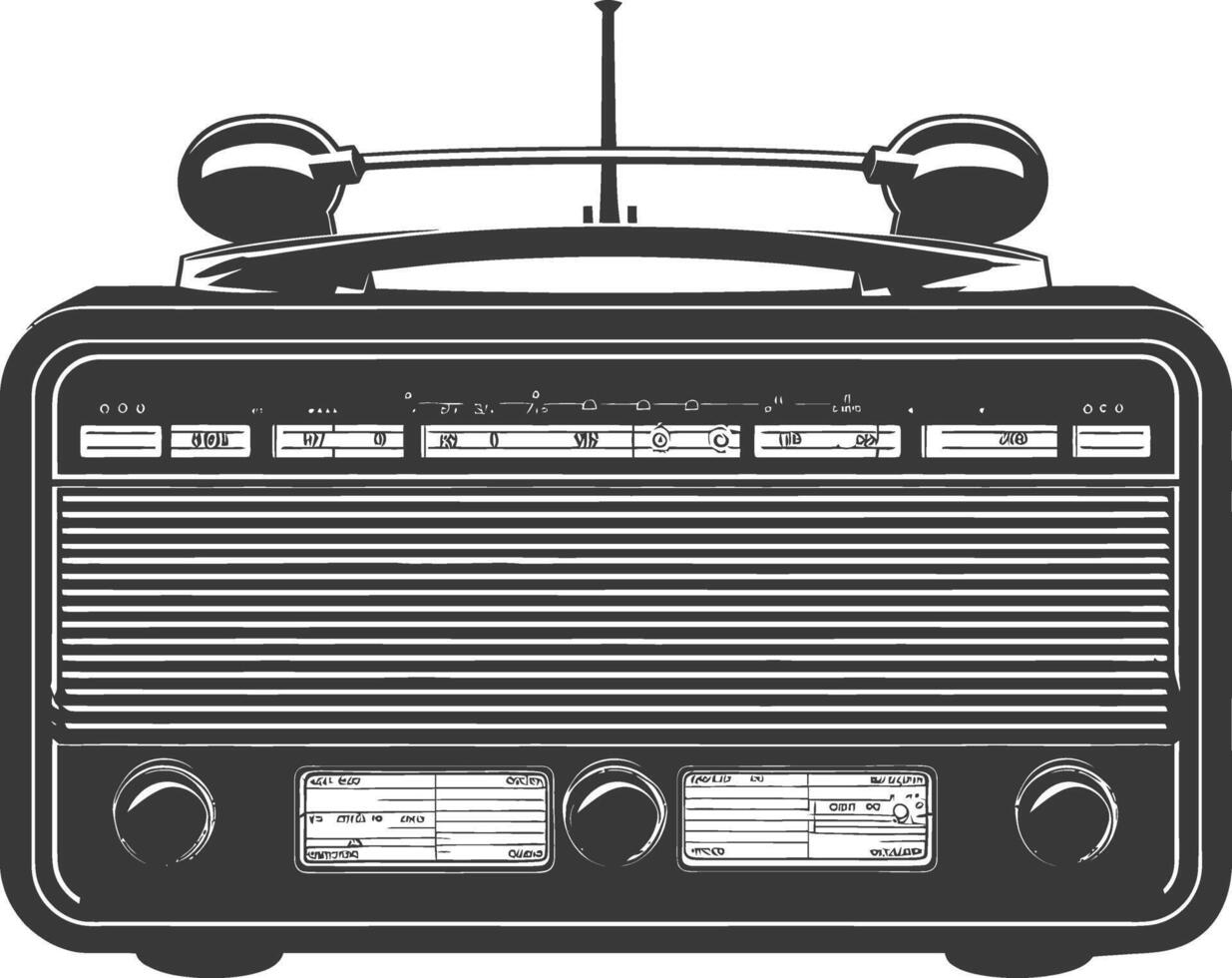 Silhouette old radio black color only full vector