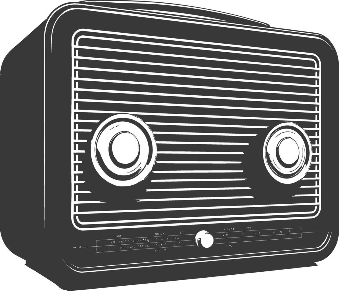 Silhouette old radio black color only full vector