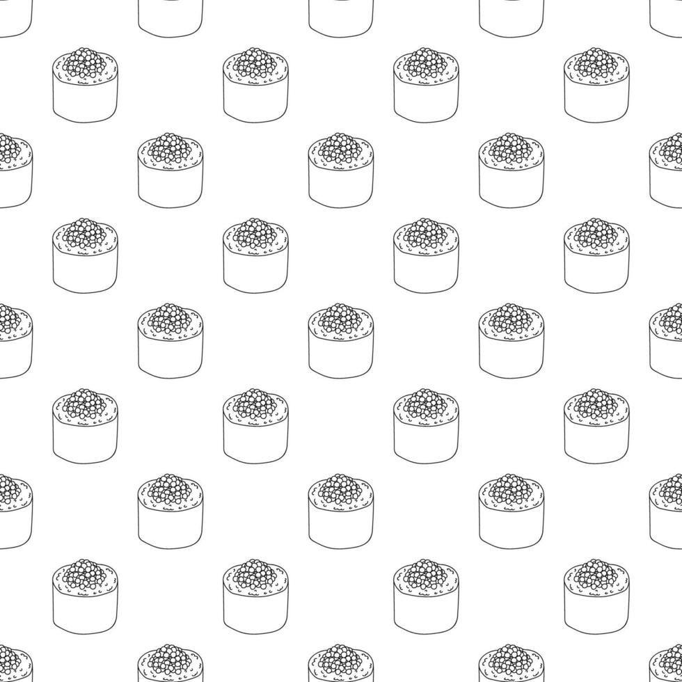 Seamless pattern with sushi roll for decorative print, wrapping paper, menu, wallpaper and fabric vector