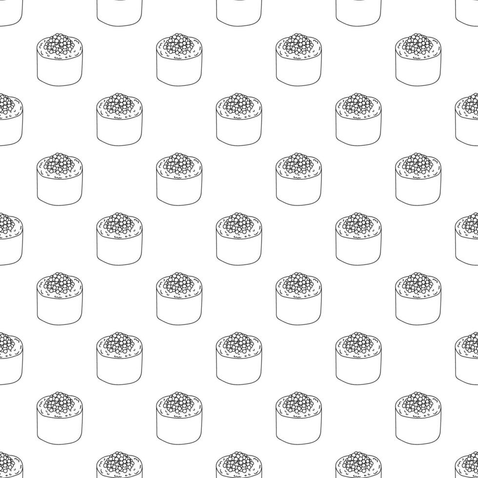 Seamless pattern with sushi roll for decorative print, wrapping paper, menu, wallpaper and fabric vector