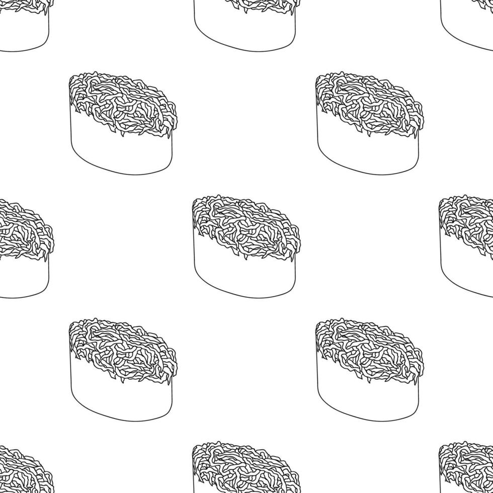 Seamless pattern with sushi for decorative print, wrapping paper, menu, wallpaper and fabric vector