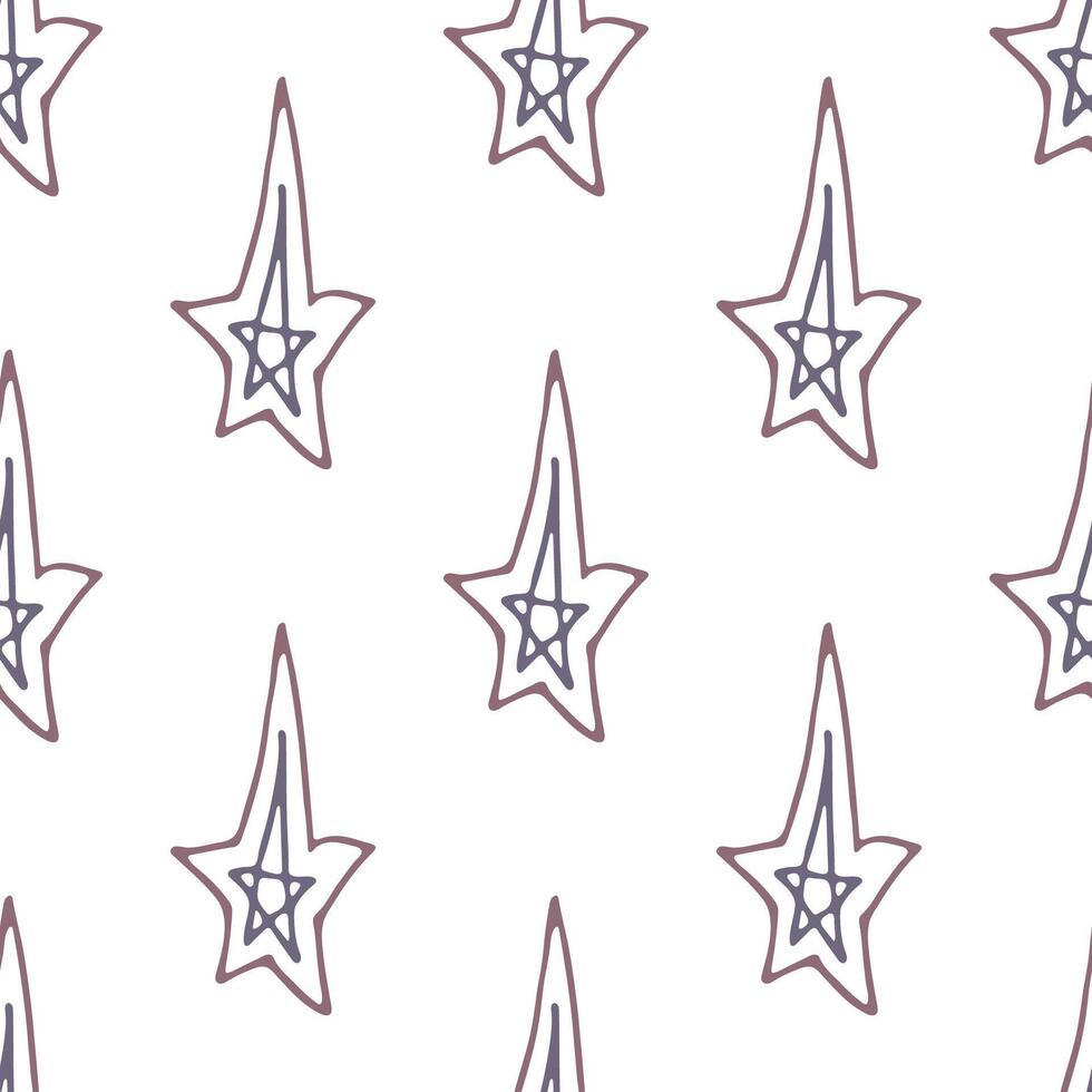 Seamless pattern with cute stars doodle for decorative print, wrapping paper, greeting cards, wallpaper and fabric vector