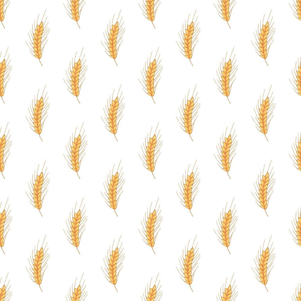 Seamless pattern with wheat doodle for decorative print, wrapping paper, greeting cards, wallpaper and fabric vector