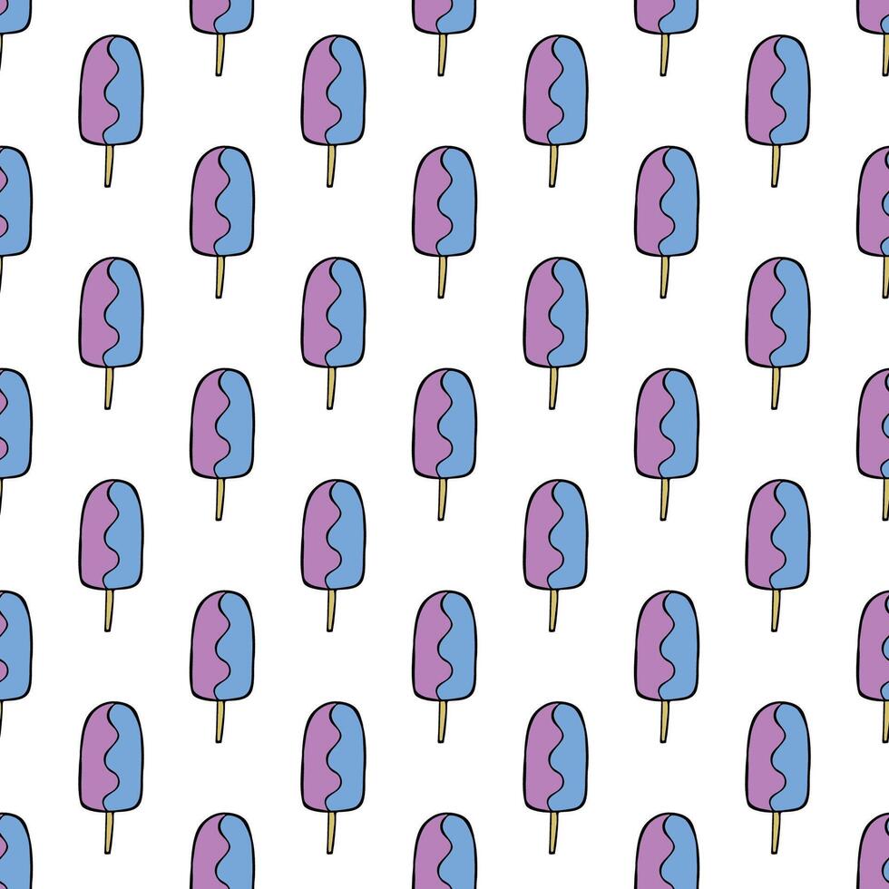 Seamless pattern with ice cream doodle for decorative print, wrapping paper, greeting cards, wallpaper and fabric vector