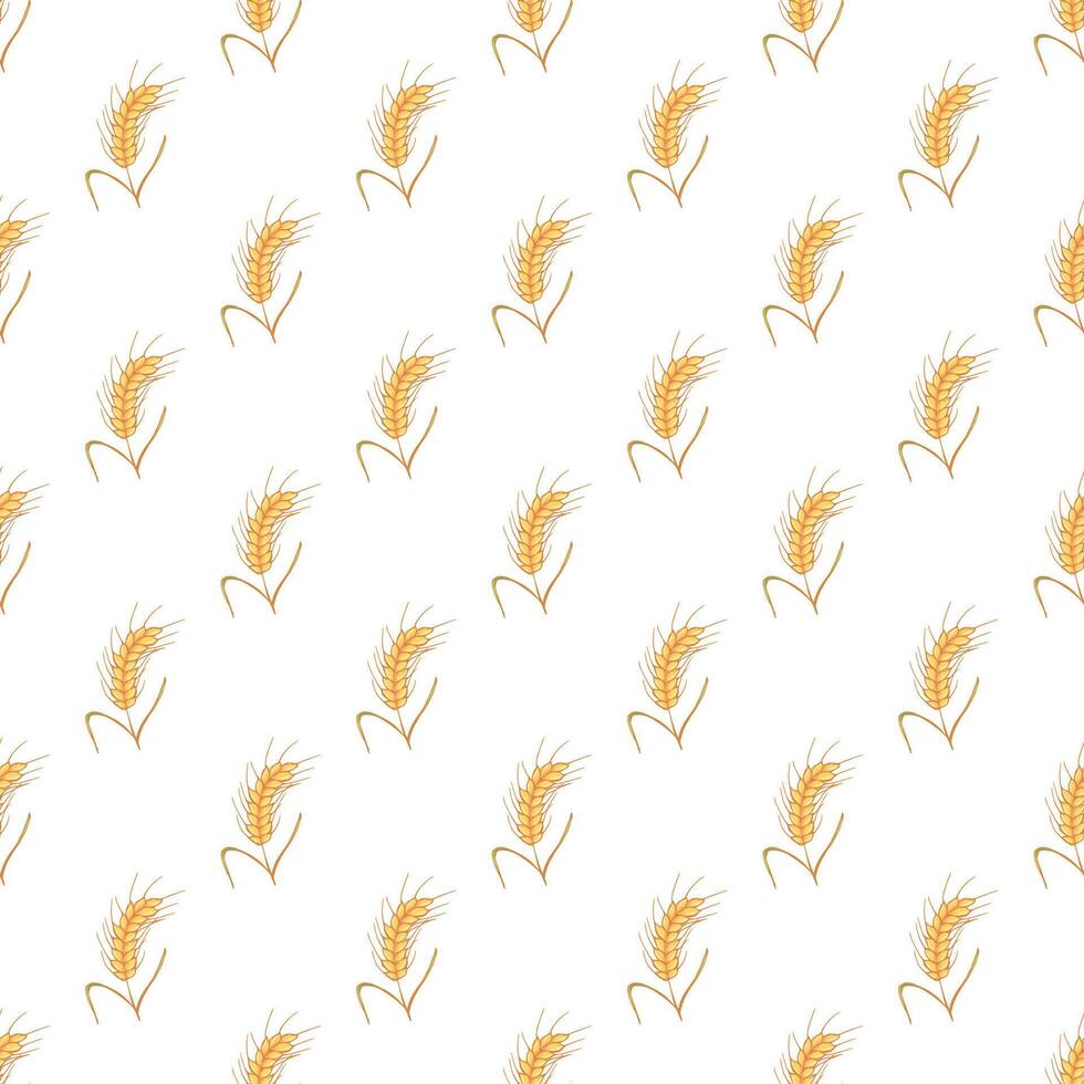 Seamless pattern with wheat doodle for decorative print, wrapping paper, greeting cards, wallpaper and fabric vector