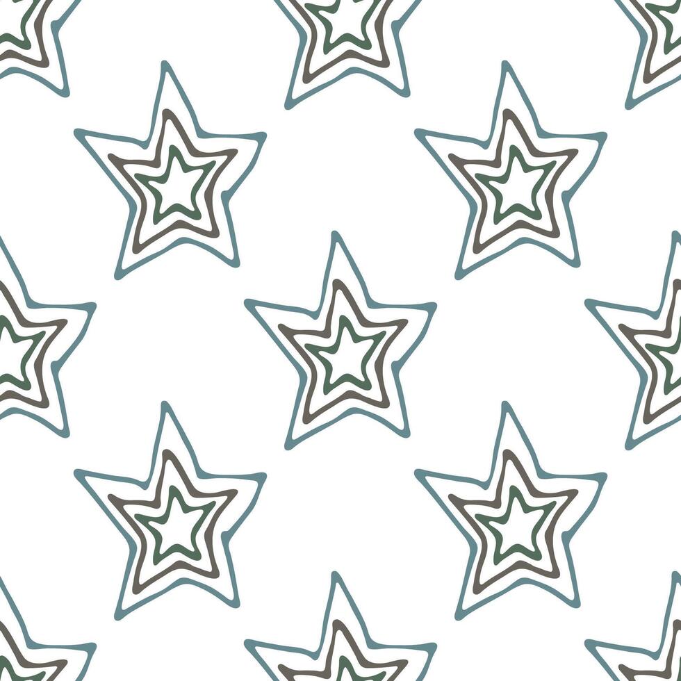 Seamless pattern with cute stars doodle for decorative print, wrapping paper, greeting cards, wallpaper and fabric vector