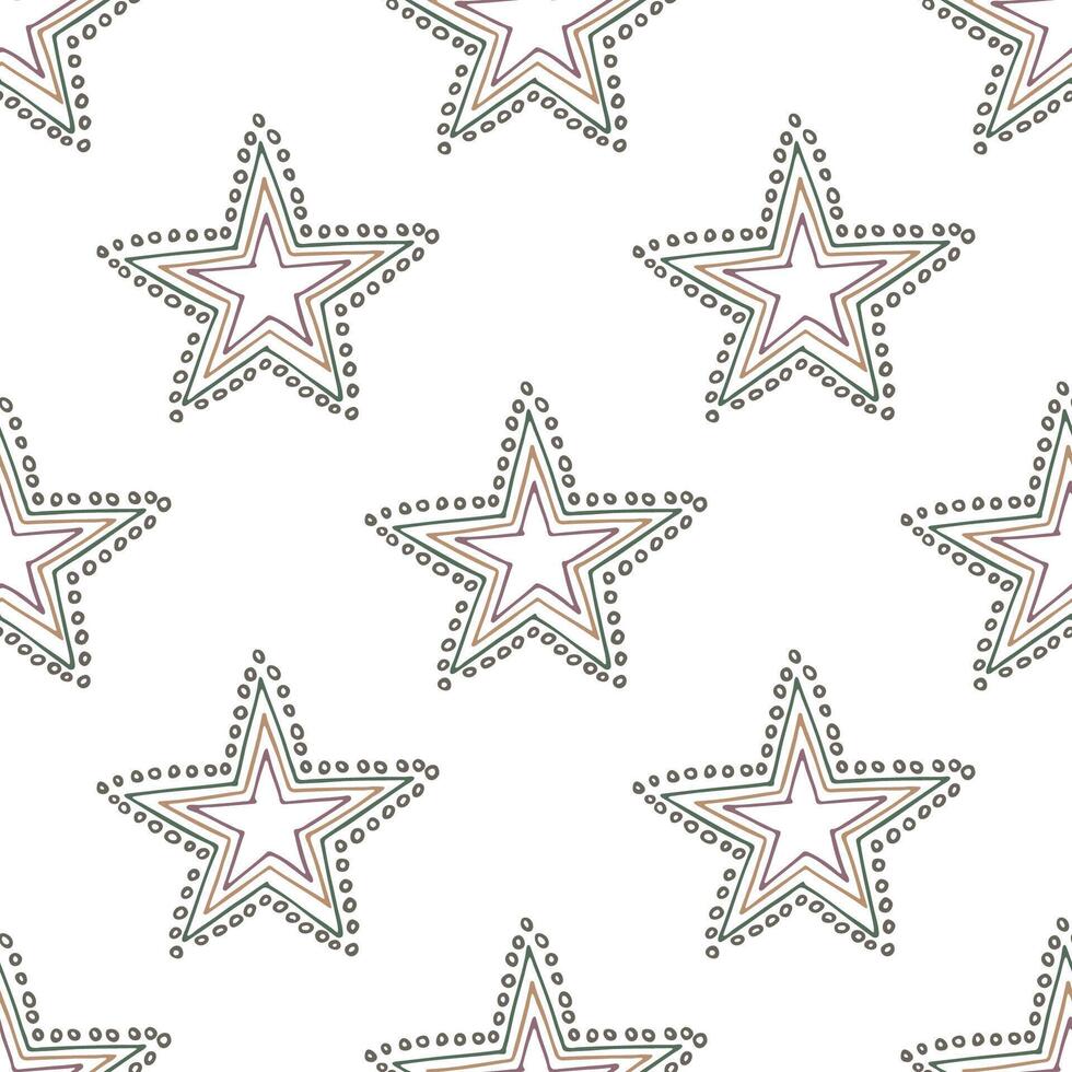 Seamless pattern with cute stars doodle for decorative print, wrapping paper, greeting cards, wallpaper and fabric vector