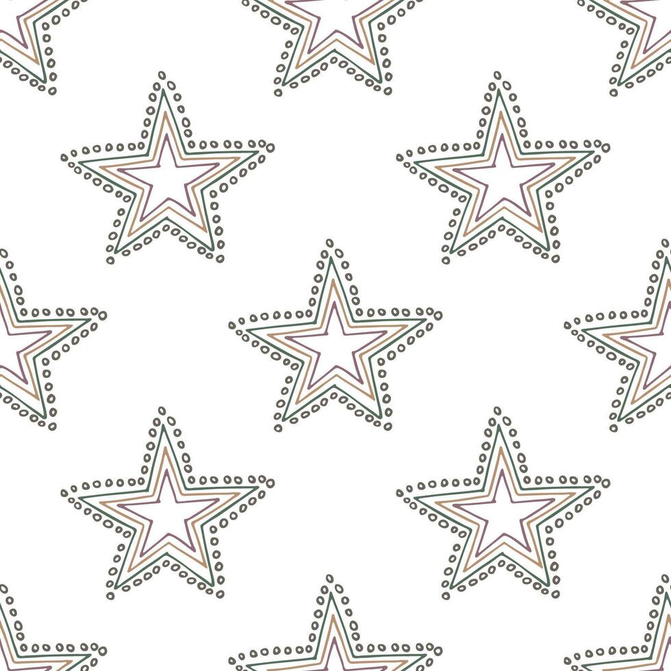 Seamless pattern with cute stars doodle for decorative print, wrapping paper, greeting cards, wallpaper and fabric vector