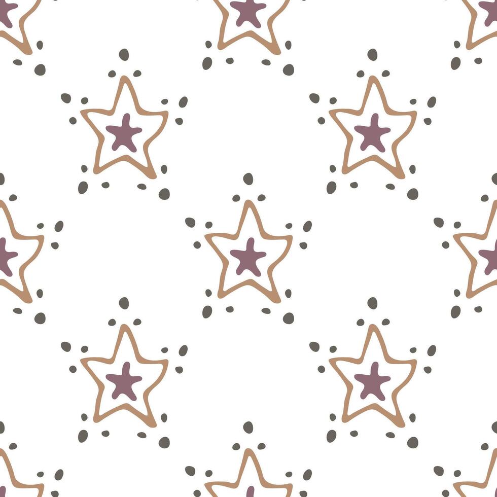 Seamless pattern with cute stars doodle for decorative print, wrapping paper, greeting cards, wallpaper and fabric vector