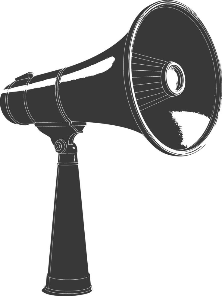 Silhouette Megaphone announcement black color only vector