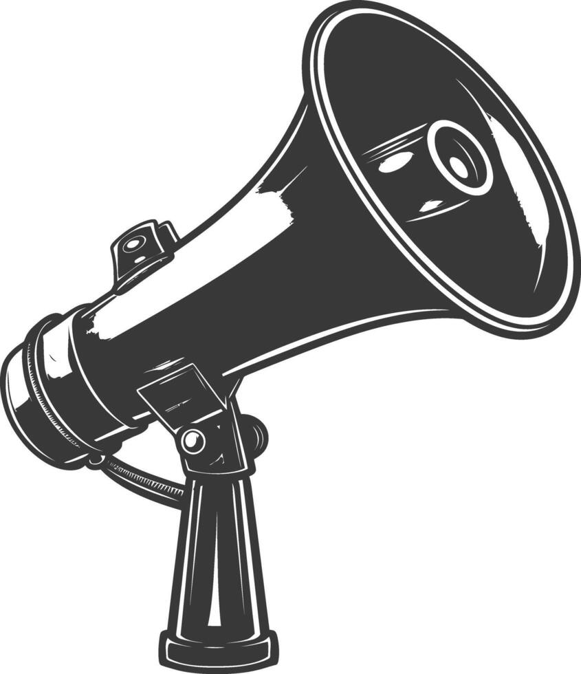 Silhouette Megaphone announcement black color only vector