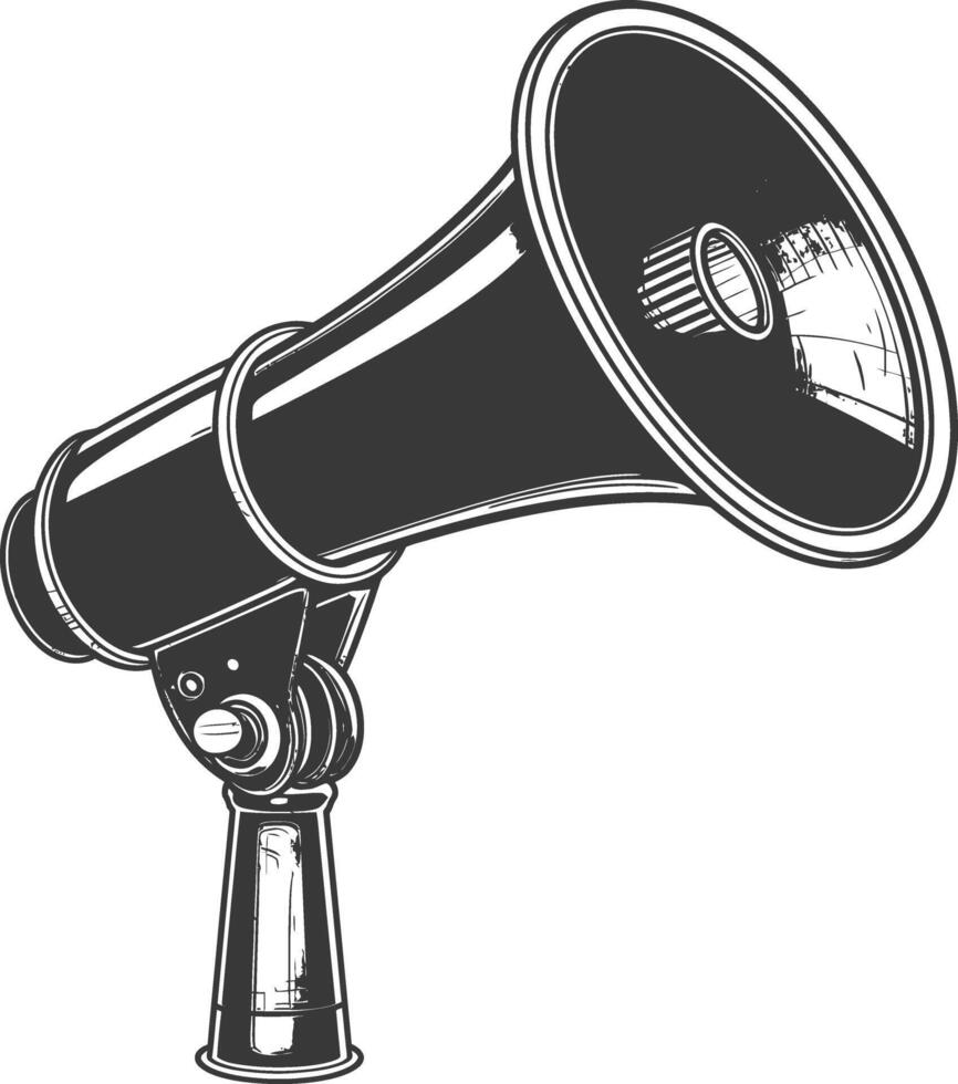 Silhouette Megaphone announcement black color only vector