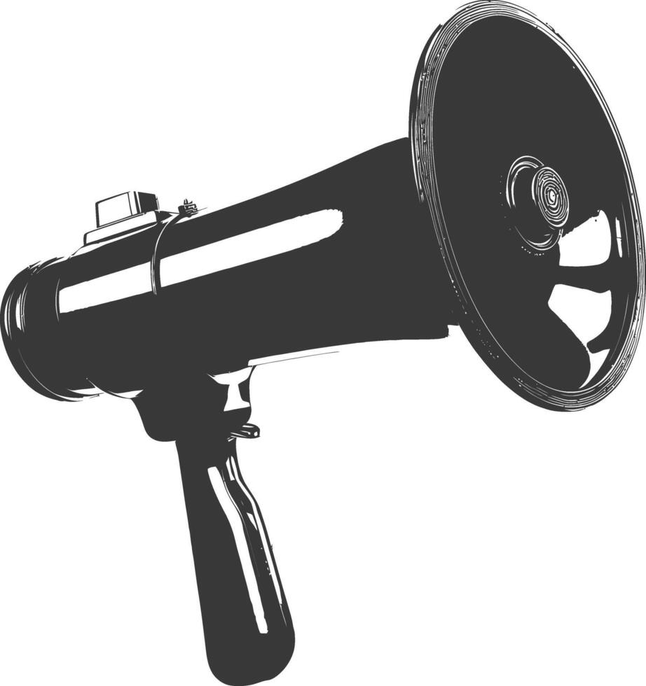 Silhouette Megaphone announcement black color only vector