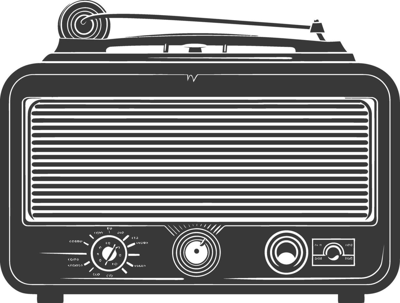 Silhouette old radio black color only full vector