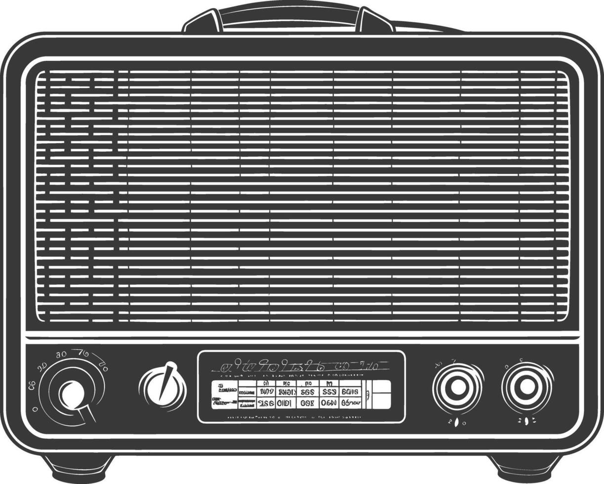 Silhouette old radio black color only full vector