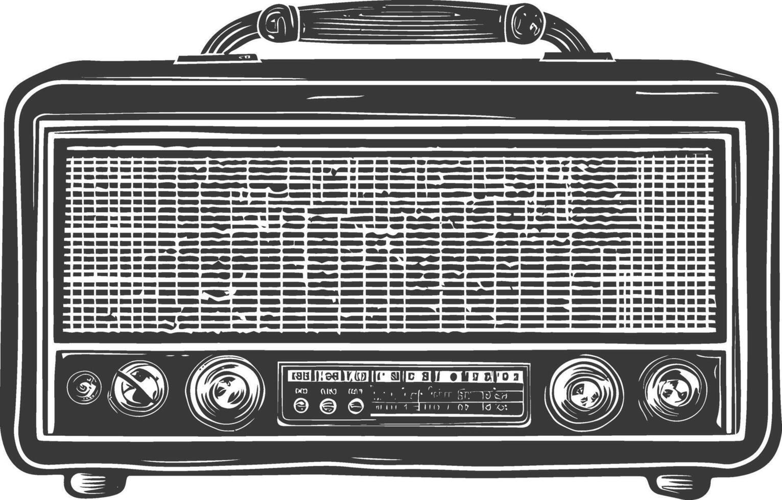 silueta antiguo radio negro color solamente lleno vector