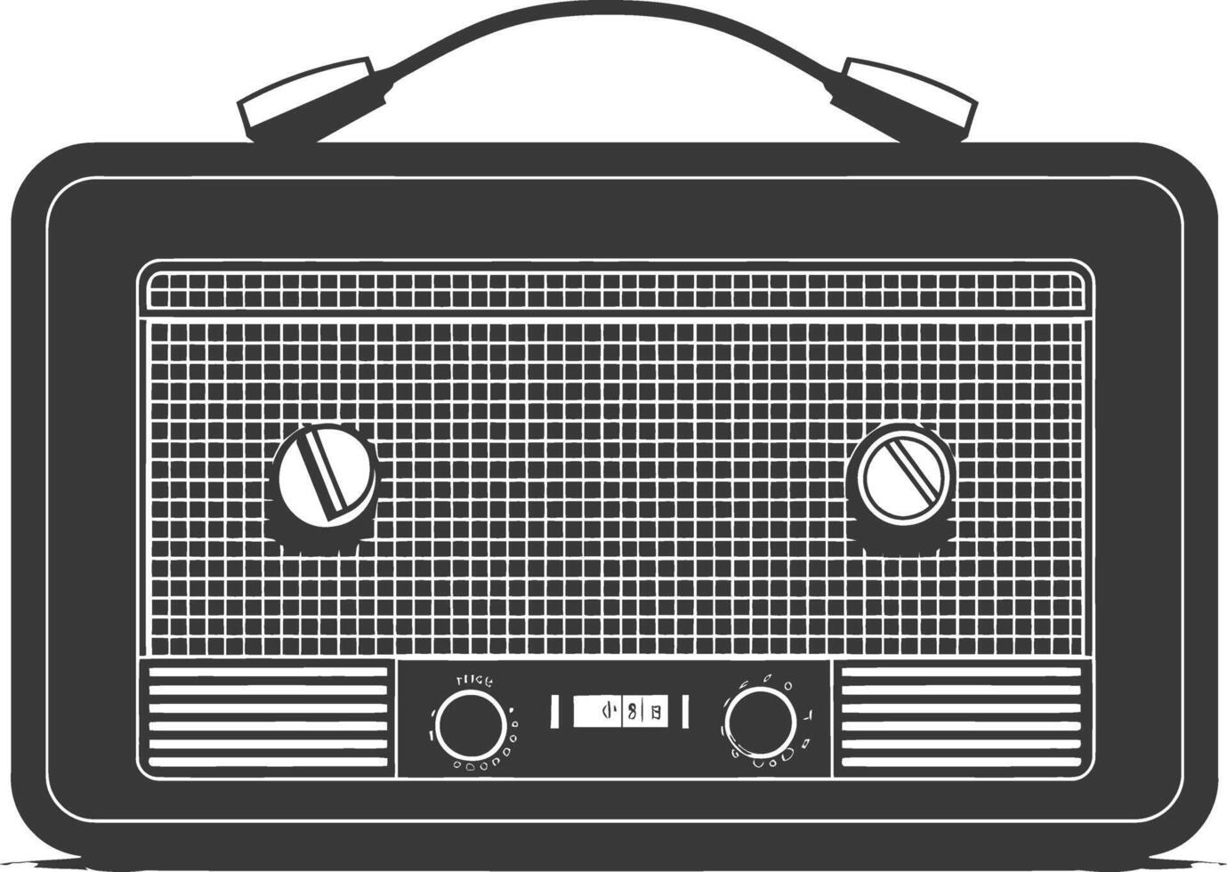 Silhouette old radio black color only full vector