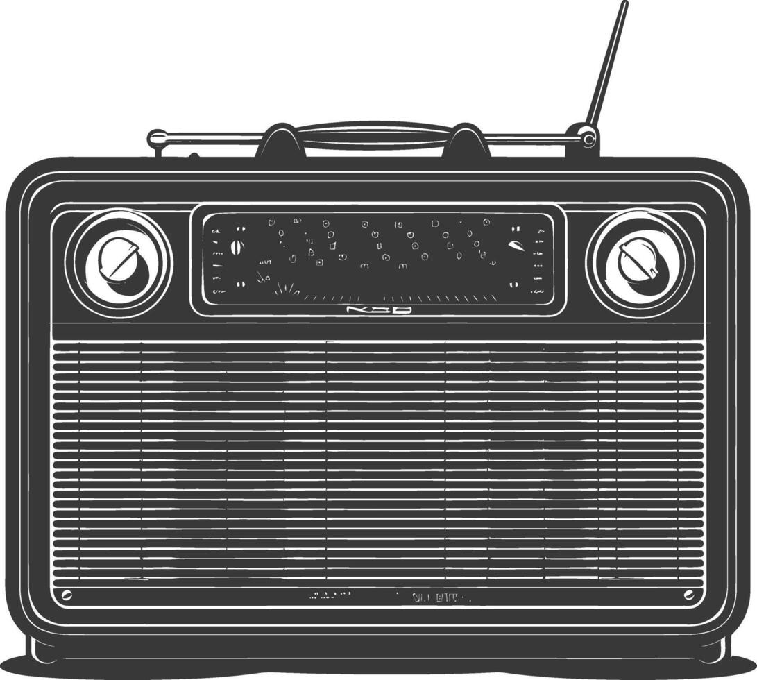 Silhouette old radio black color only full vector
