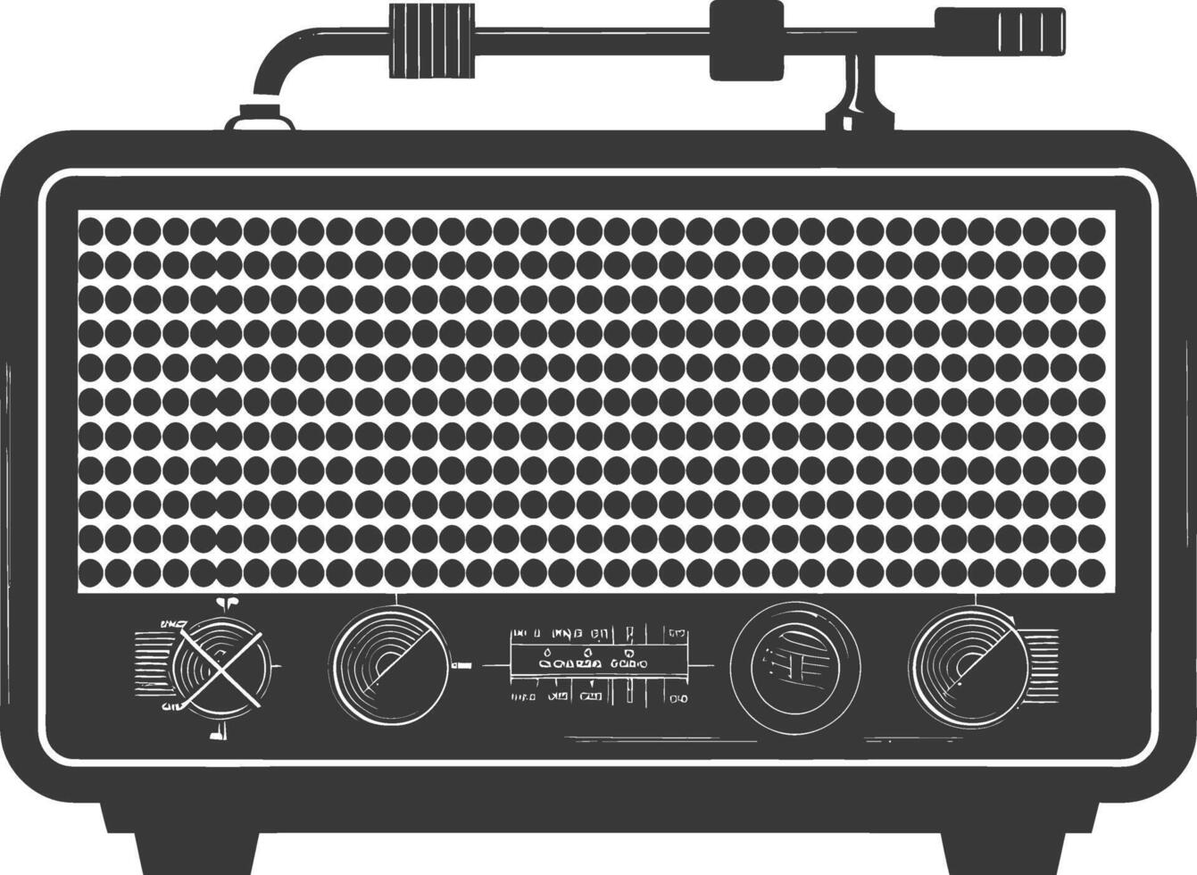 Silhouette old radio black color only full vector