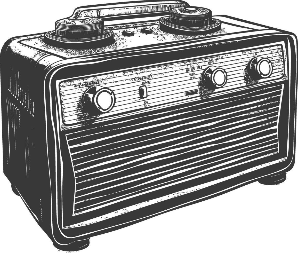 Silhouette old radio black color only full vector