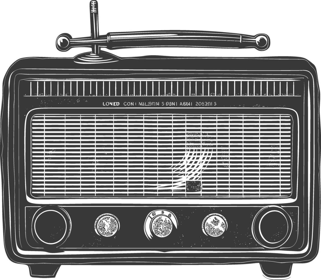 Silhouette old radio black color only full vector