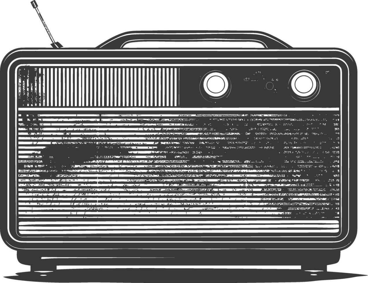 silueta antiguo radio negro color solamente lleno vector