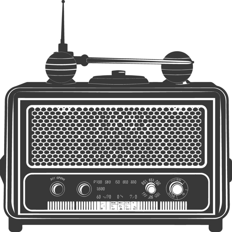 Silhouette old radio black color only full vector