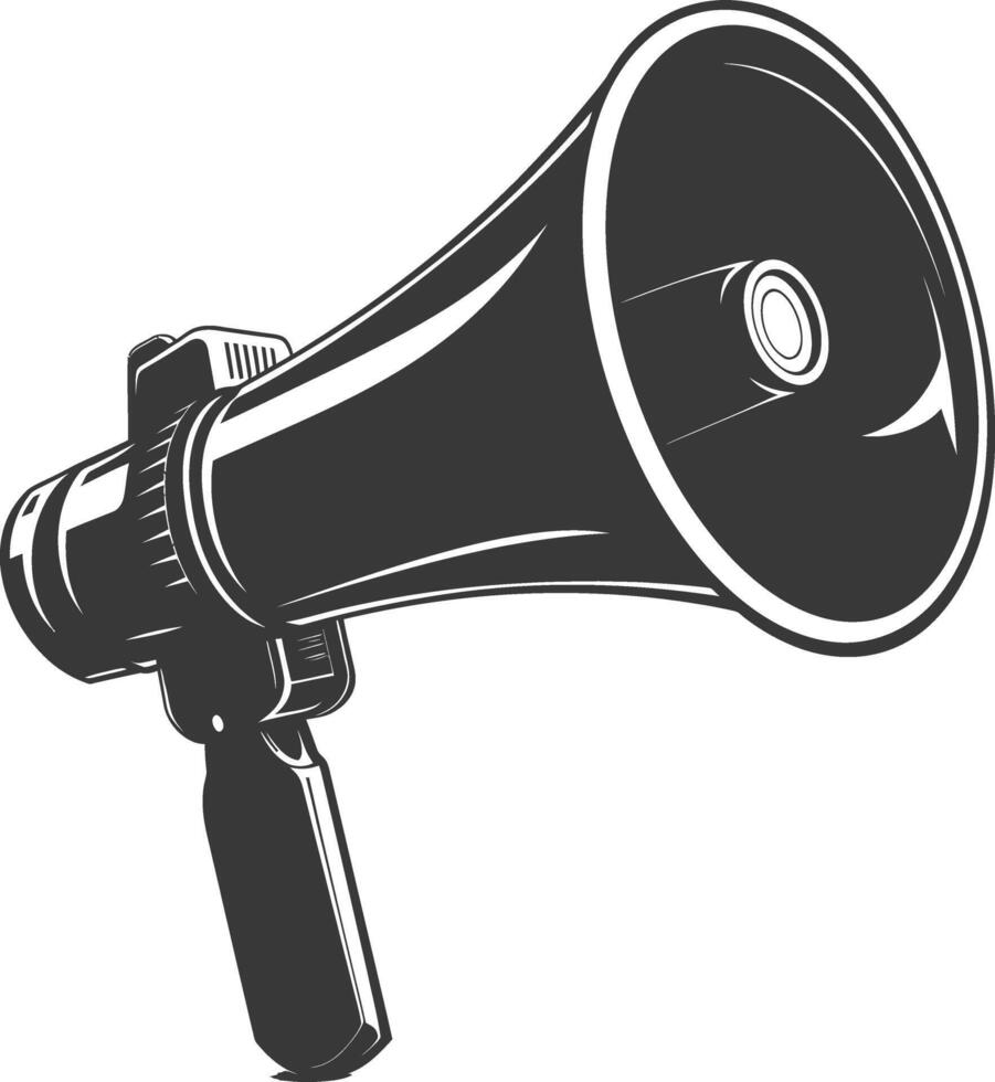 Silhouette Megaphone announcement black color only vector