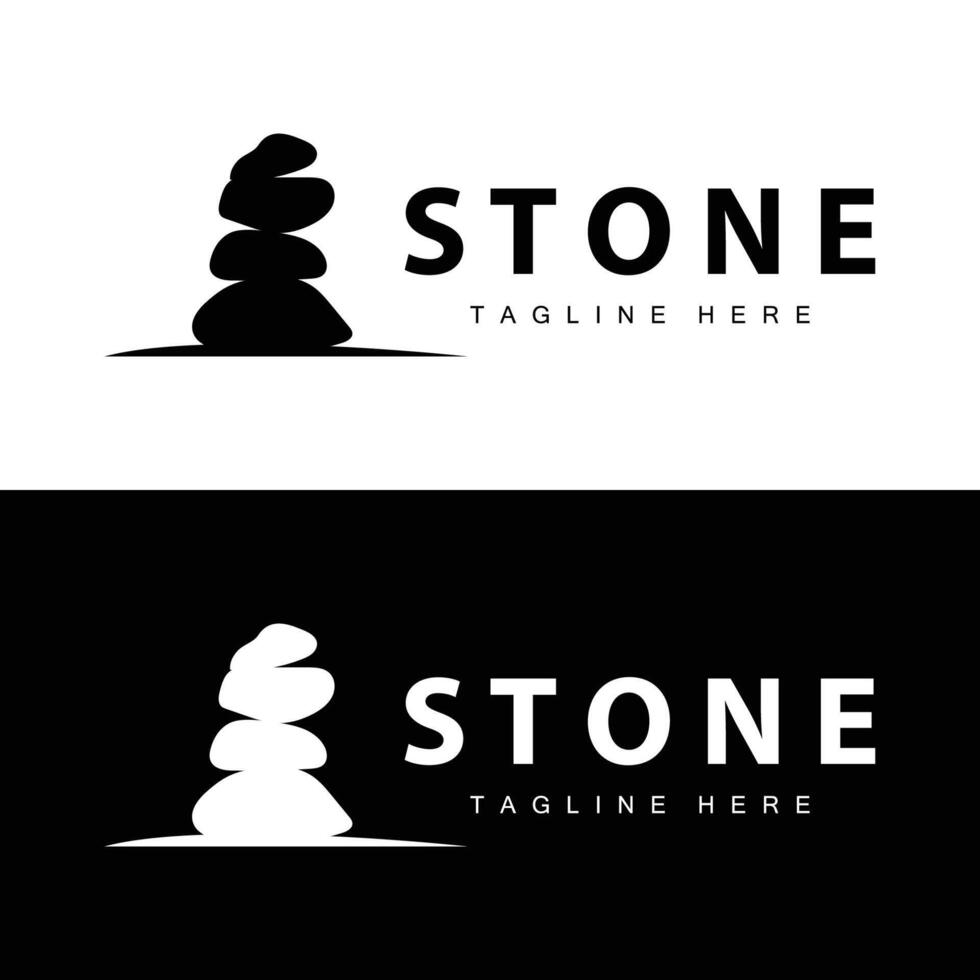 Stone Logo, Stone Design Balance Milestone Templet Symbol Illustration vector