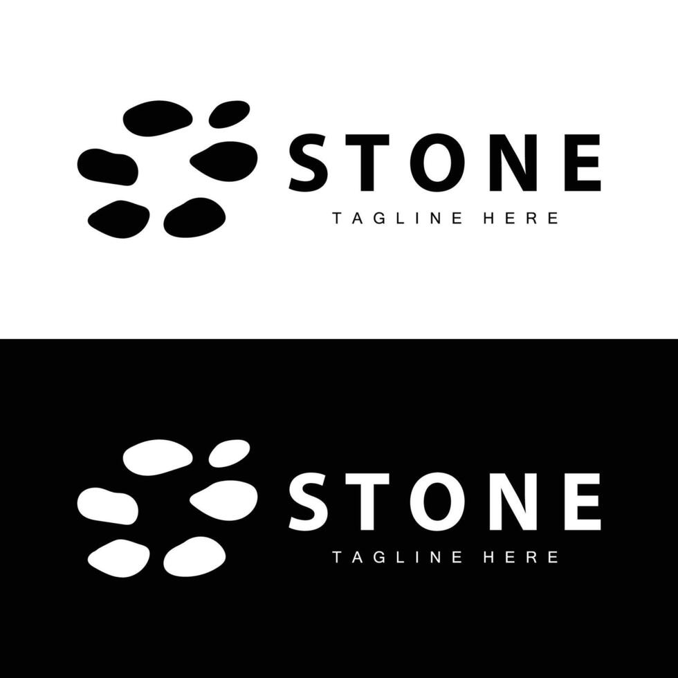 Stone Logo, Stone Design Balance Milestone Templet Symbol Illustration vector