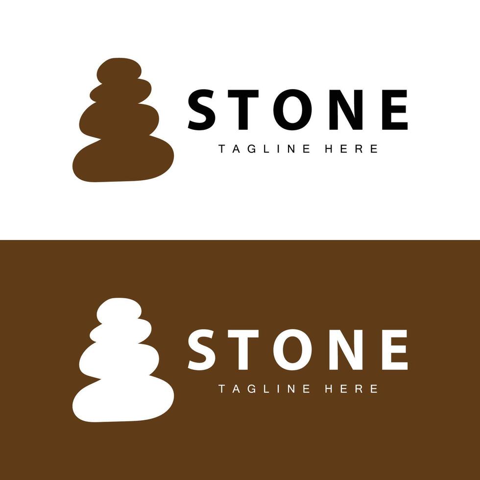 Stone Logo, Stone Design Balance Milestone Templet Symbol Illustration vector
