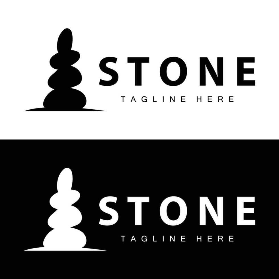 Stone Logo, Stone Design Balance Milestone Templet Symbol Illustration vector