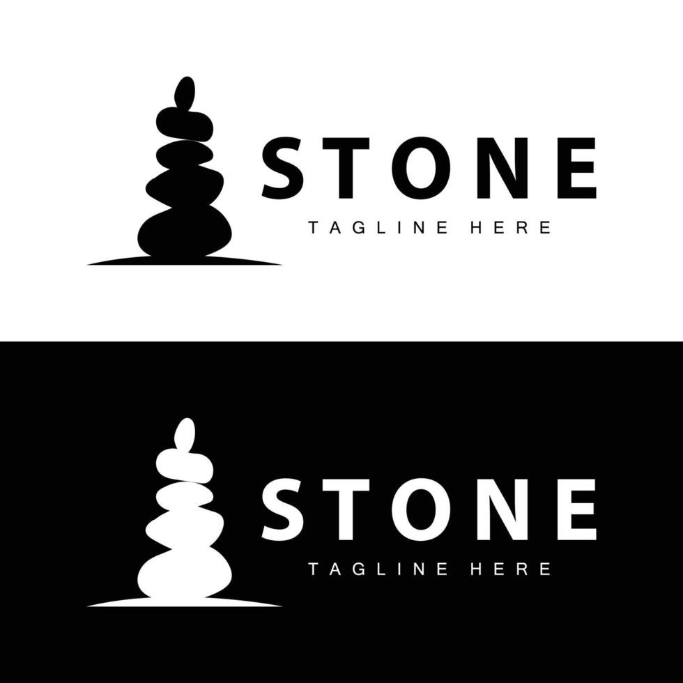 Stone Logo, Stone Design Balance Milestone Templet Symbol Illustration vector