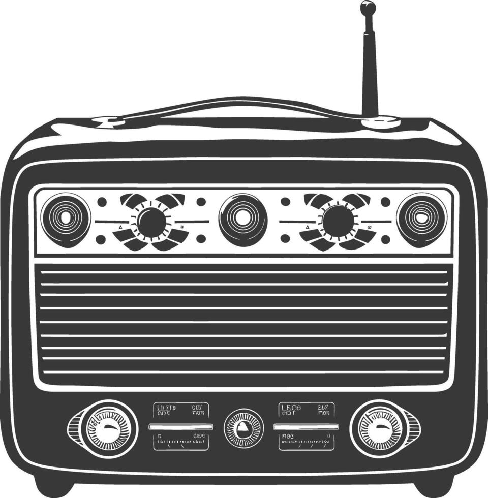 Silhouette old radio black color only full vector