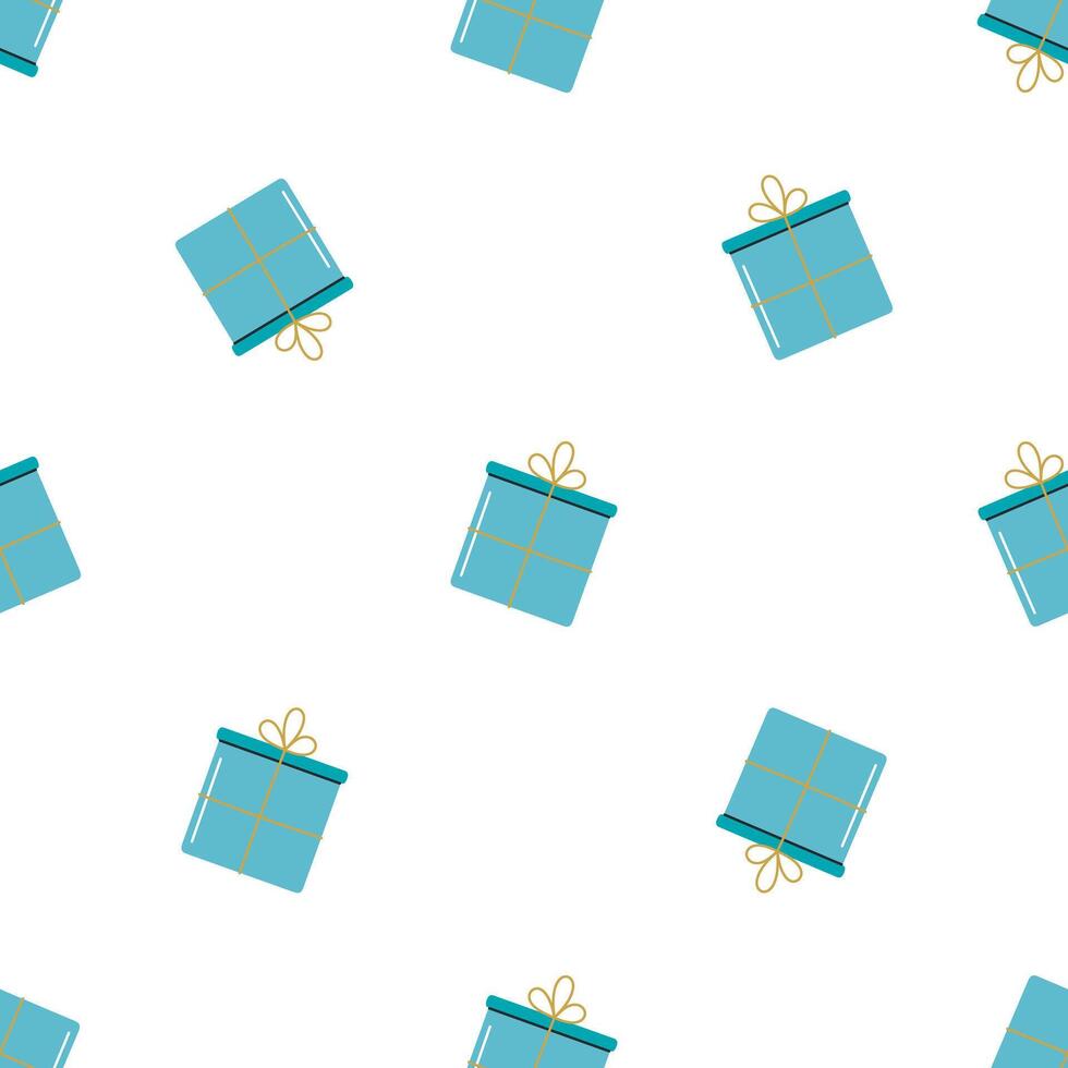 Seamless pattern with gift box. illustration in cartoon style. For card, posters, banners, printing on the pack, printing on clothes, fabric, wallpaper. vector