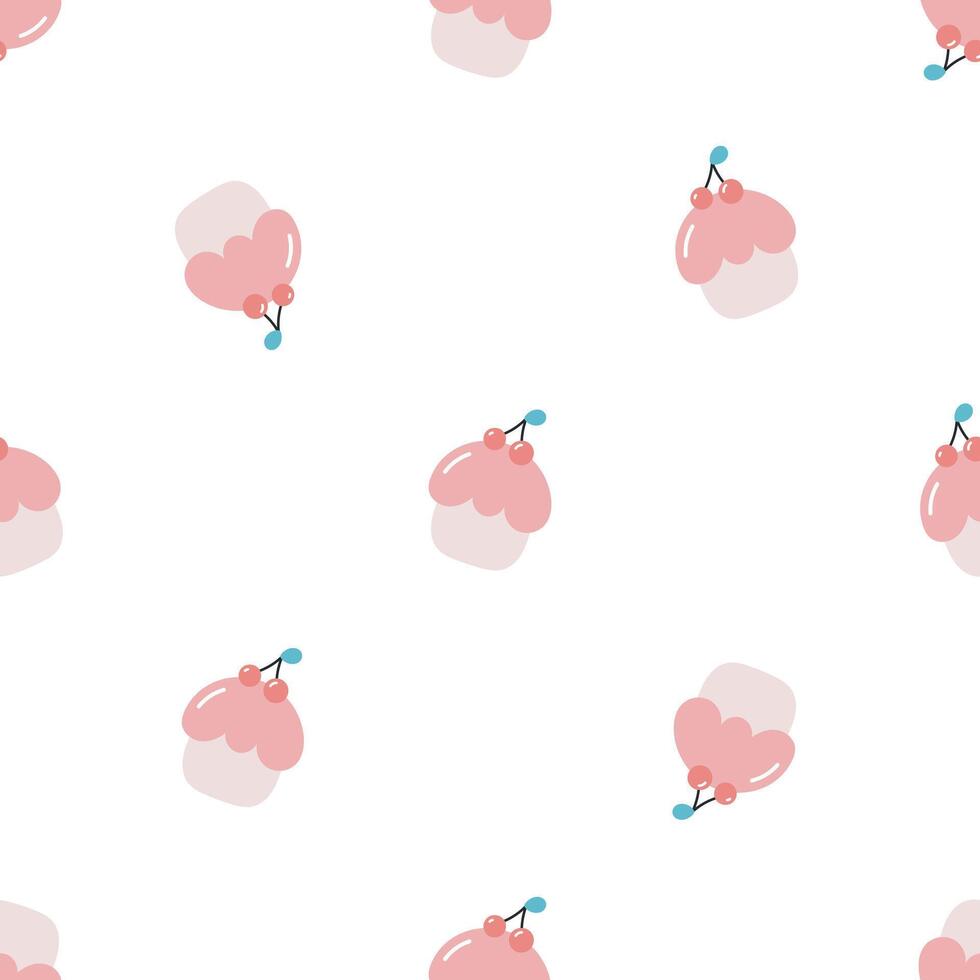 Seamless pattern with cake. illustration in cartoon style. For card, posters, banners, printing on the pack, printing on clothes, fabric, wallpaper. vector