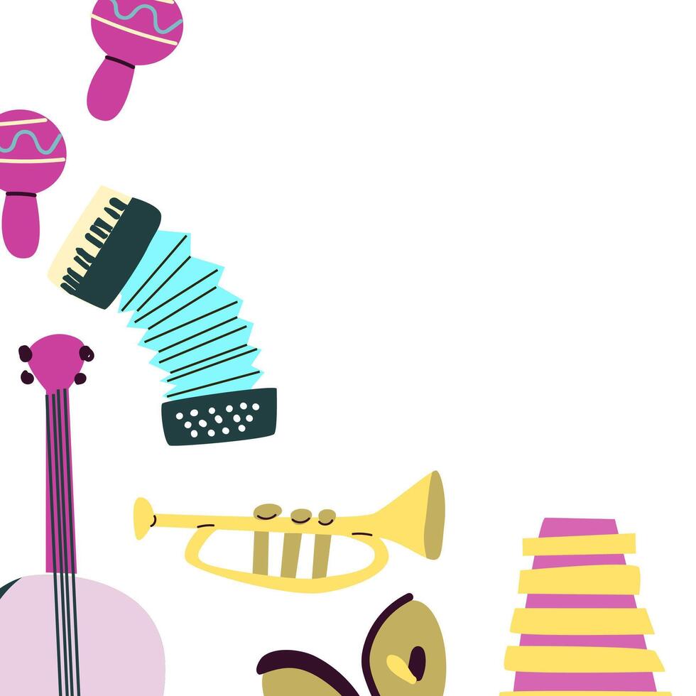 Poster or banner for the jazz festival with music instruments. Perfect for music events, jazz concerts. illustration vector